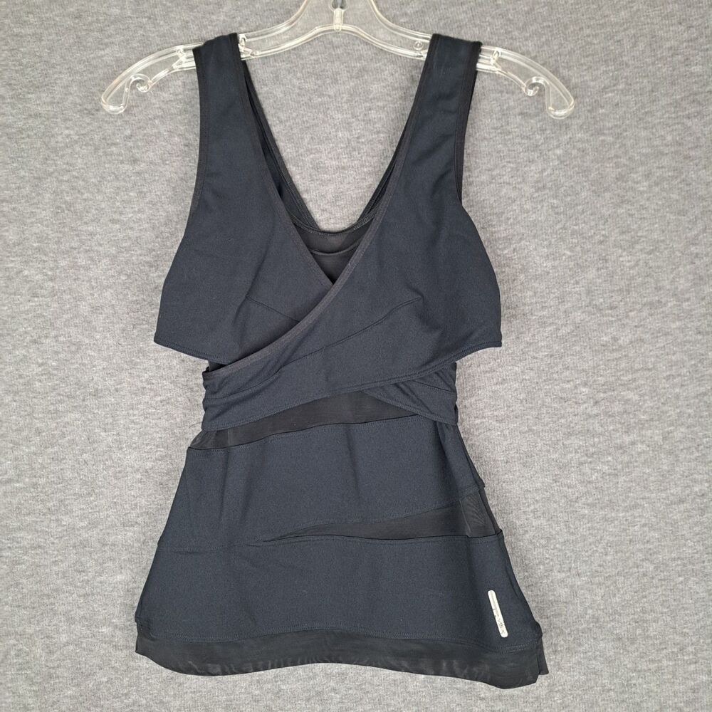 VSX Victoria's Secret Black Tank Top Sheer Mesh Cut Out Swim